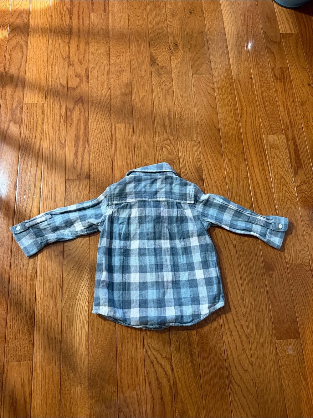 12-18M - Baby Gap Blue Plaid Button-Up Shirt